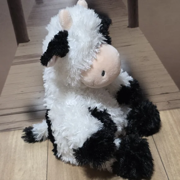 Aurora World Tubbie Wubbie Plush Adorable Black and White Cow Plush Toy - Picture 3 of 6
